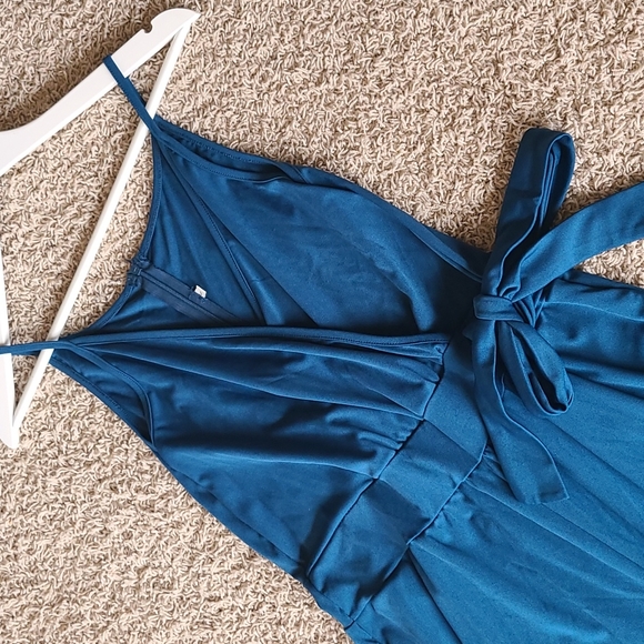 Women's Teal Jumpsuit - Picture 2 of 2